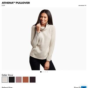 Kuhl Women's Athena Pullover Cowl Neck Quilted Kangaroo Pocket Dove Cream Sz S